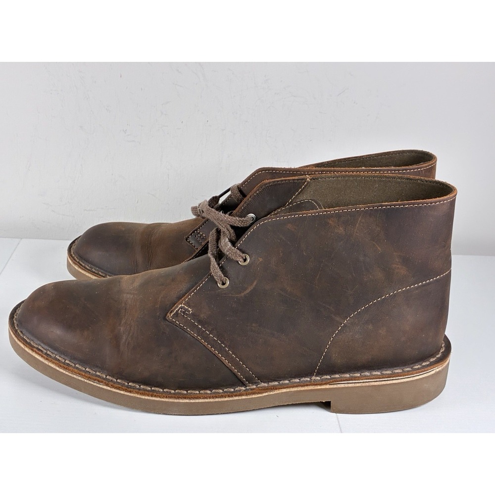 Clarks Men's Bushacre 2 Chukka Desert Boots Beeswax Brown Leather Size 10 Wide - Picture 3 of 7